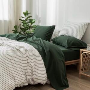 Stripe-Linen-bedsheet-australia - breathable-and-sustainable